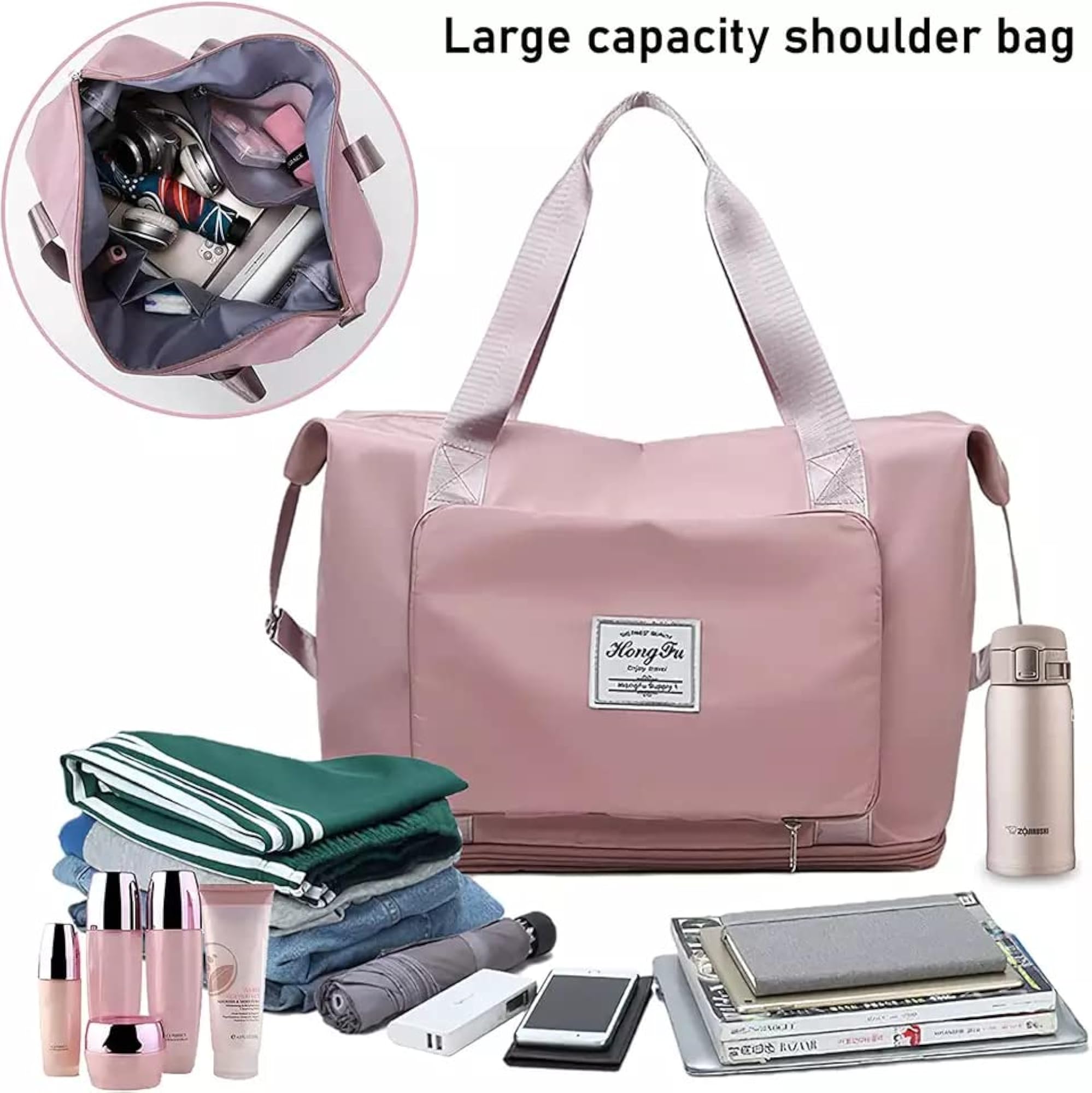 Expandable Folding Travel Bag & Hand Bag, Large Capacity